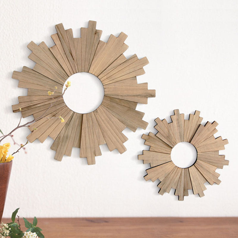 Round Bleached Wood Wall Art