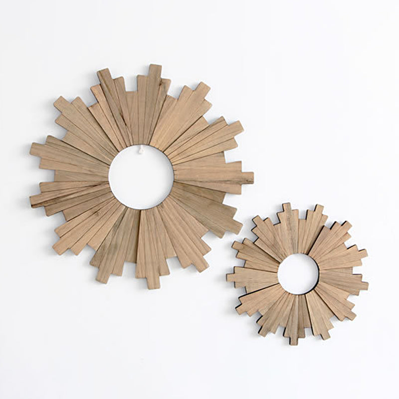 Round Bleached Wood Wall Art