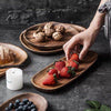Rustic Acacia Irregular 12.75&quot; Oval Platter - TOV Collection