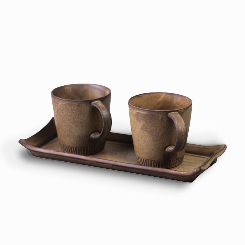 Rustic Stoneware Mug Set