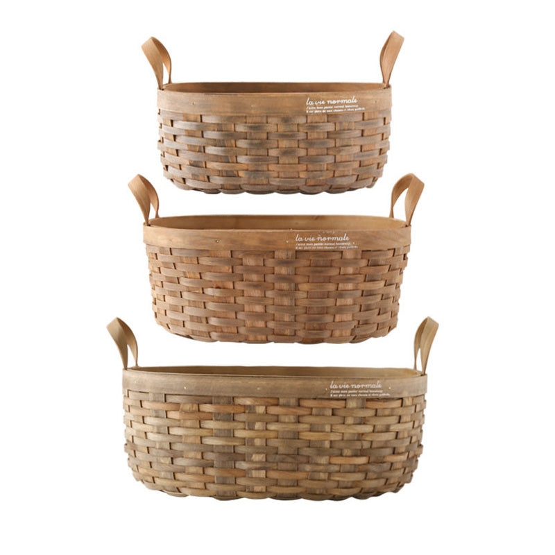 Sheli Wood Basket, Set of 3