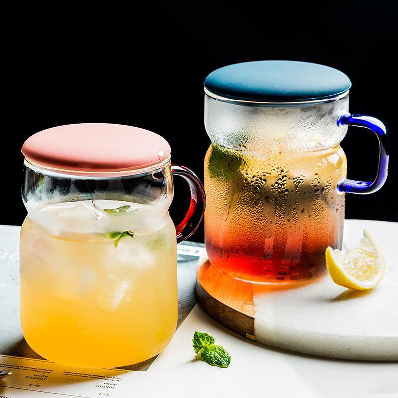 T&#39;ves Glass Mug With Lid