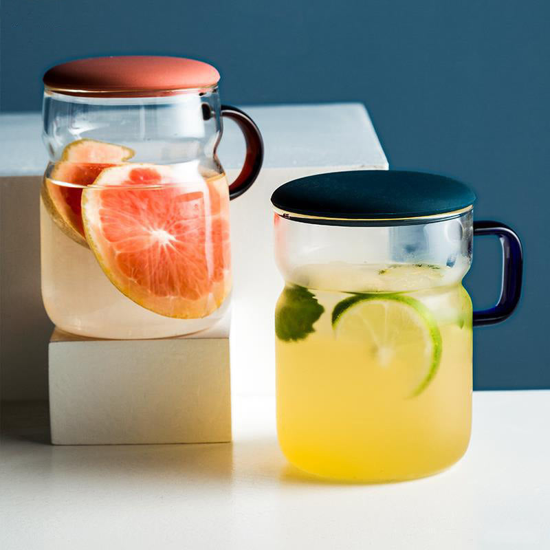 T&#39;ves Glass Mug With Lid