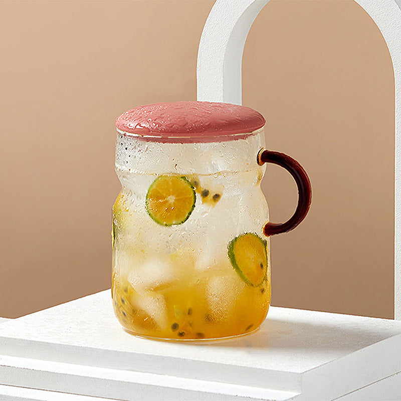 T&#39;ves Glass Mug With Lid