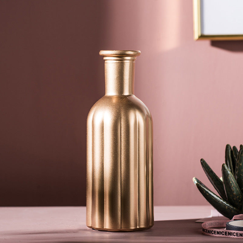 Tanfield Brass Glass Vase