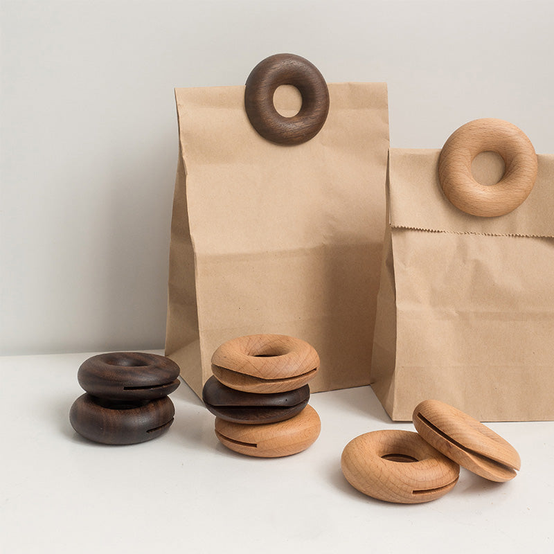 Wood Donut Sealing Clip, Set of 2