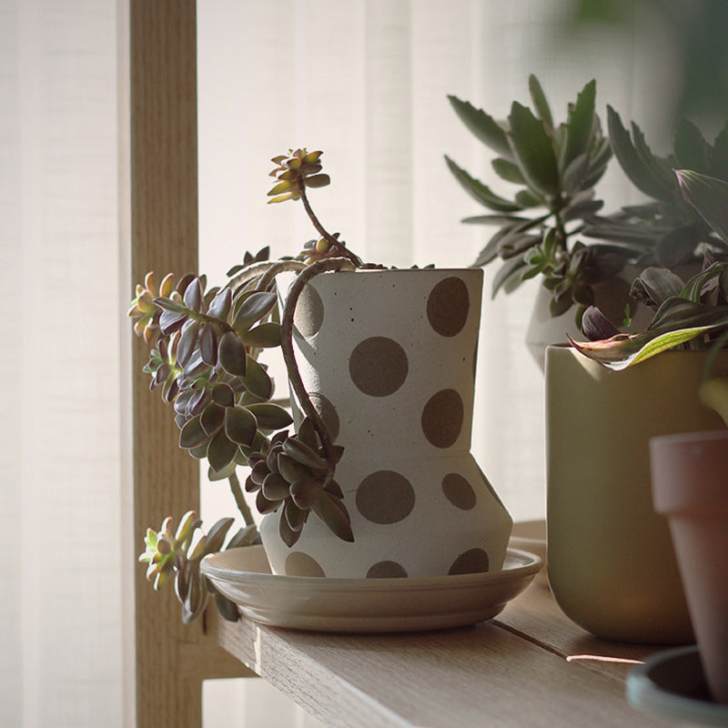 Wooken White Planter