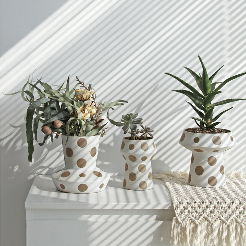 Wooken White Planter