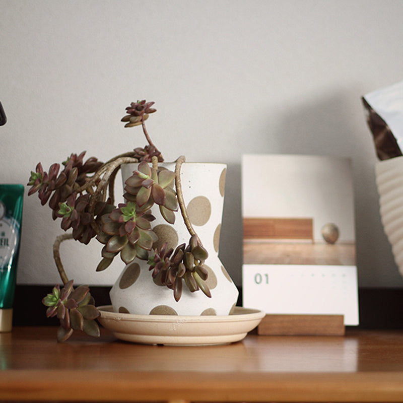 Wooken White Planter