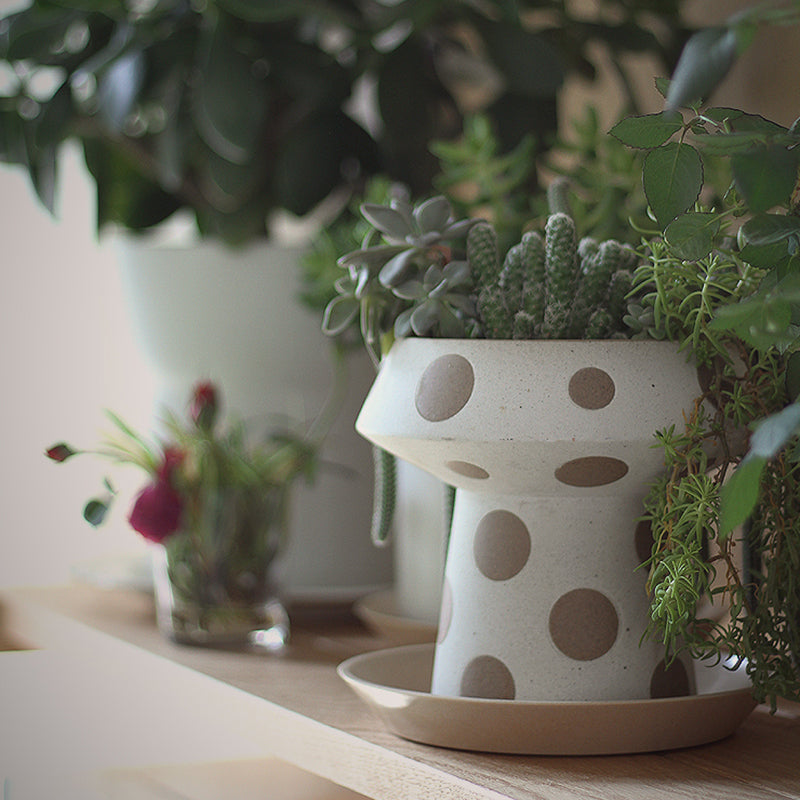 Wooken White Planter