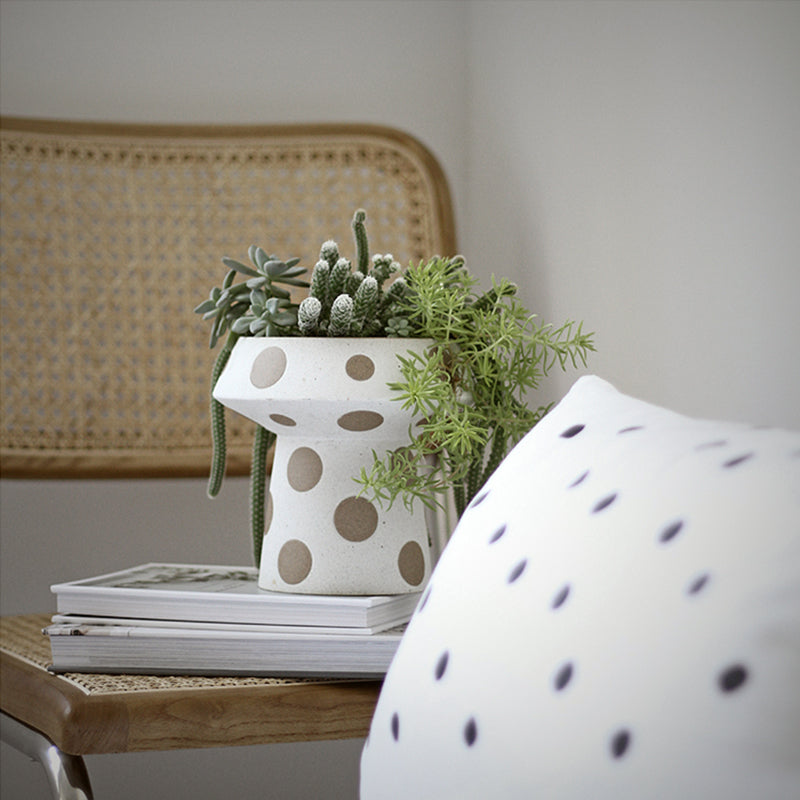 Wooken White Planter