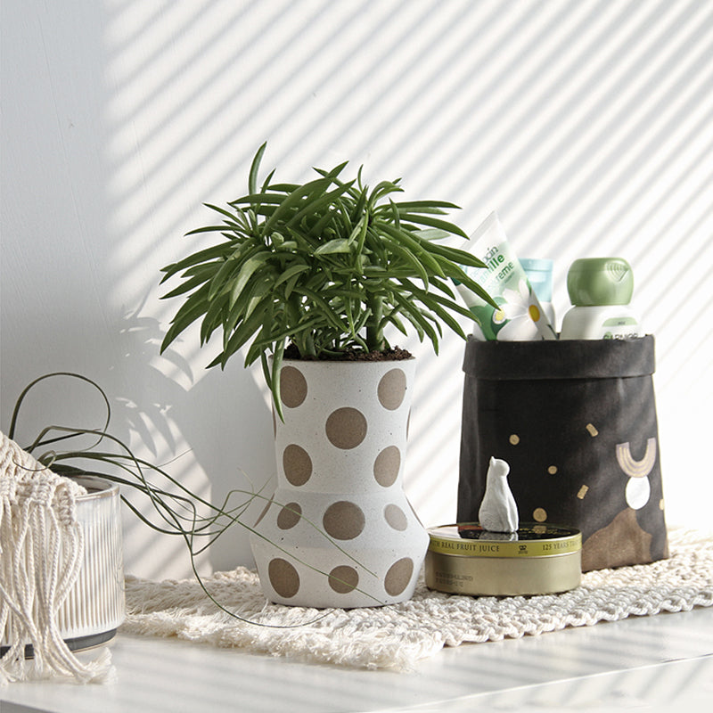 Wooken White Planter